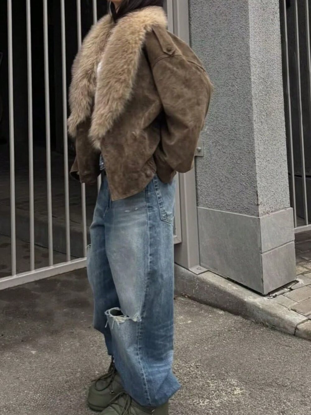 Grayish Brown Casual Women's Jacket - Picture 3 of 11